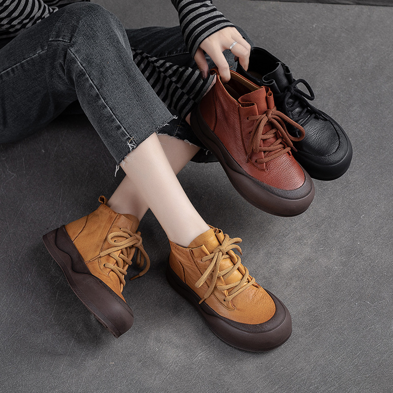 (Mới) Mã B2732 Giá 2390K: Giày Boot Cổ Thấp Nữ Huaidu Mũi Tròn Hàng Mùa Xuân Thu Đông Đế Cao Giày Dép Nữ Chất Liệu G05 Sản Phẩm Mới, (Miễn Phí Vận Chuyển Toàn Quốc).