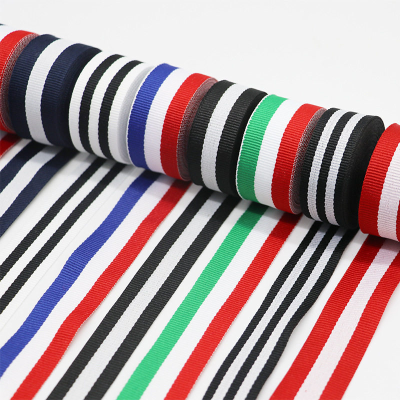 Decorative ribbon Medal with Lanyard 2.5cm Striped Intercolor ribbon Polyester Wrap with Pants ribbon
