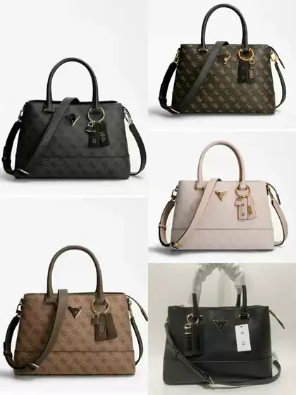 Gs Export Guessing New European and American Tote Shoulder Shopping Satchel Printed Embossed Large Capacity Pendant Business Women's Bag