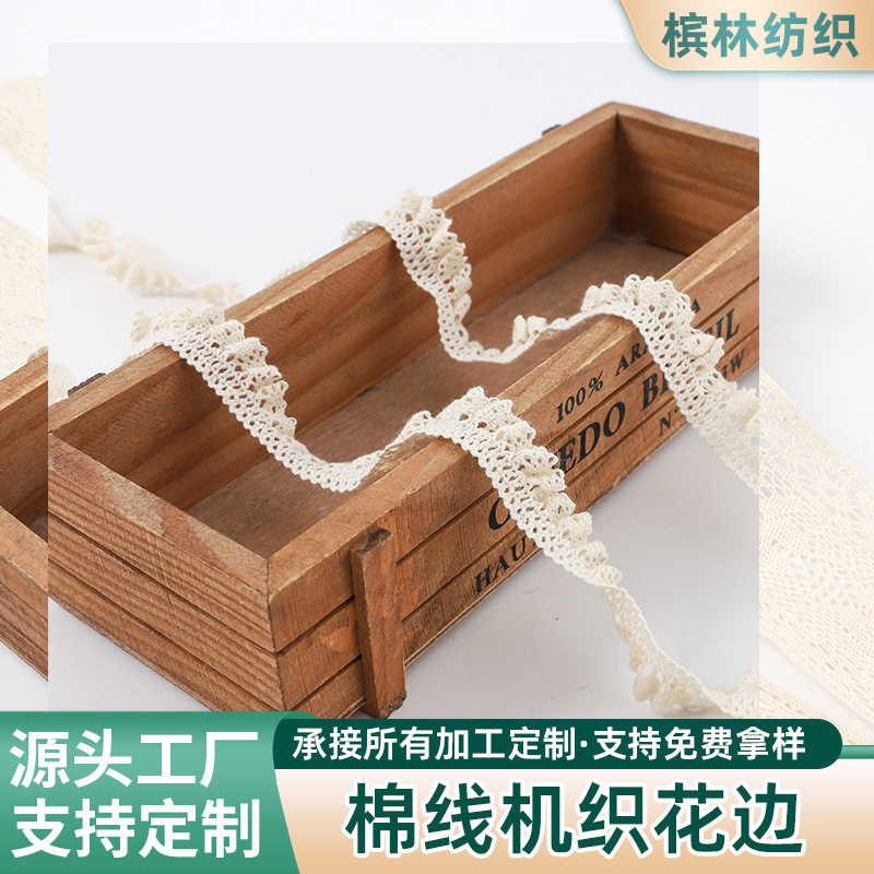 Elastic Cotton Thread Accessories Lace Handmade DIY Decorations Hanfu Women's Headwear Mid-Calf Socks Accessories Lace Trim