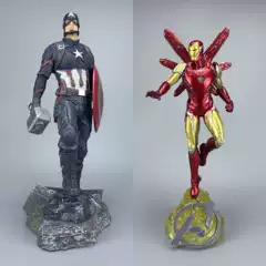 Avengers Gk Iron Man Captain America Replaceable Head Desktop Display Figure Boxed Collectible Figure
