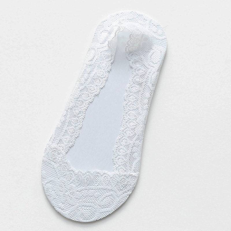 春夏季韩版蕾丝船袜女士硅胶防滑浅口隐形袜纯色棉底袜子厂家批发