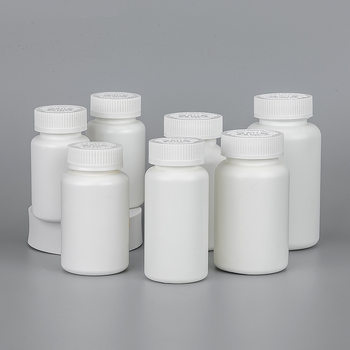 Source manufacturers hdpe150cc solid white health care bottle pressed candy milk bottle can be labeled plastic packaging bottle
