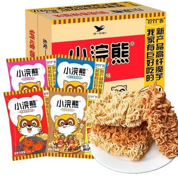 Unified Little Raccoon Crispy Noodles Dry Noodles 30 Packs Whole Box Instant Noodles Internet Celebrity Snacks Snack Food Supermarket