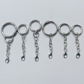 Spring Ring with Lobster Clasp and Four-Section Chain Three-Piece Luggage Pendant Set Toy Jewelry Hanging Buckle Keychain
