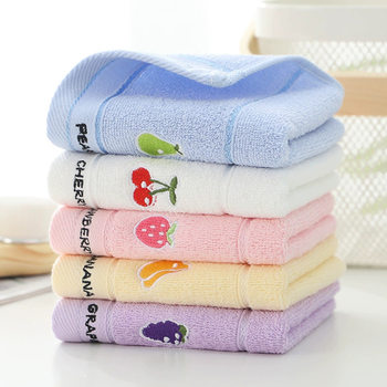 Factory wholesale cotton broken embroidered children's towel cartoon cotton children's towel thickened absorbent face towel gift