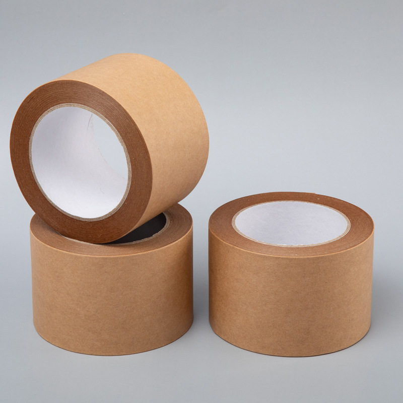 Mute surface plus adhesive kraft paper tape degradation environmental protection writable no plastic box water-free kraft paper self-adhesive paper tape