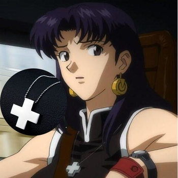 Anime New Century gospel warrior Gecheng Meili necklace COS cross pendant pendant chain stainless steel