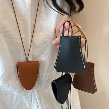 Long Leather Pull Key Bag Wearing Pendant Neck Leather Brand Necklace Glasses Keychain Trendy Accessories