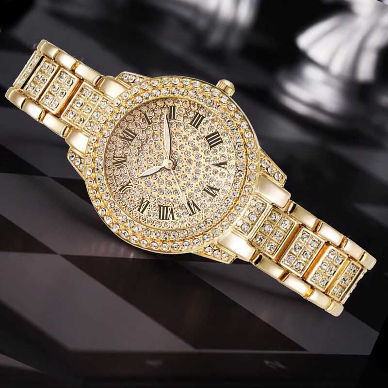 直播外贸爆款现货供应高级感聚宝盆手链手表女士镶钻石英手表批发