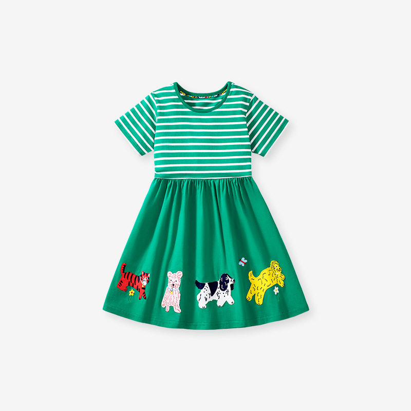 Factory Direct Supply New Girls' Dress, Summer Kids' Dress, Cartoon Kids' Dress