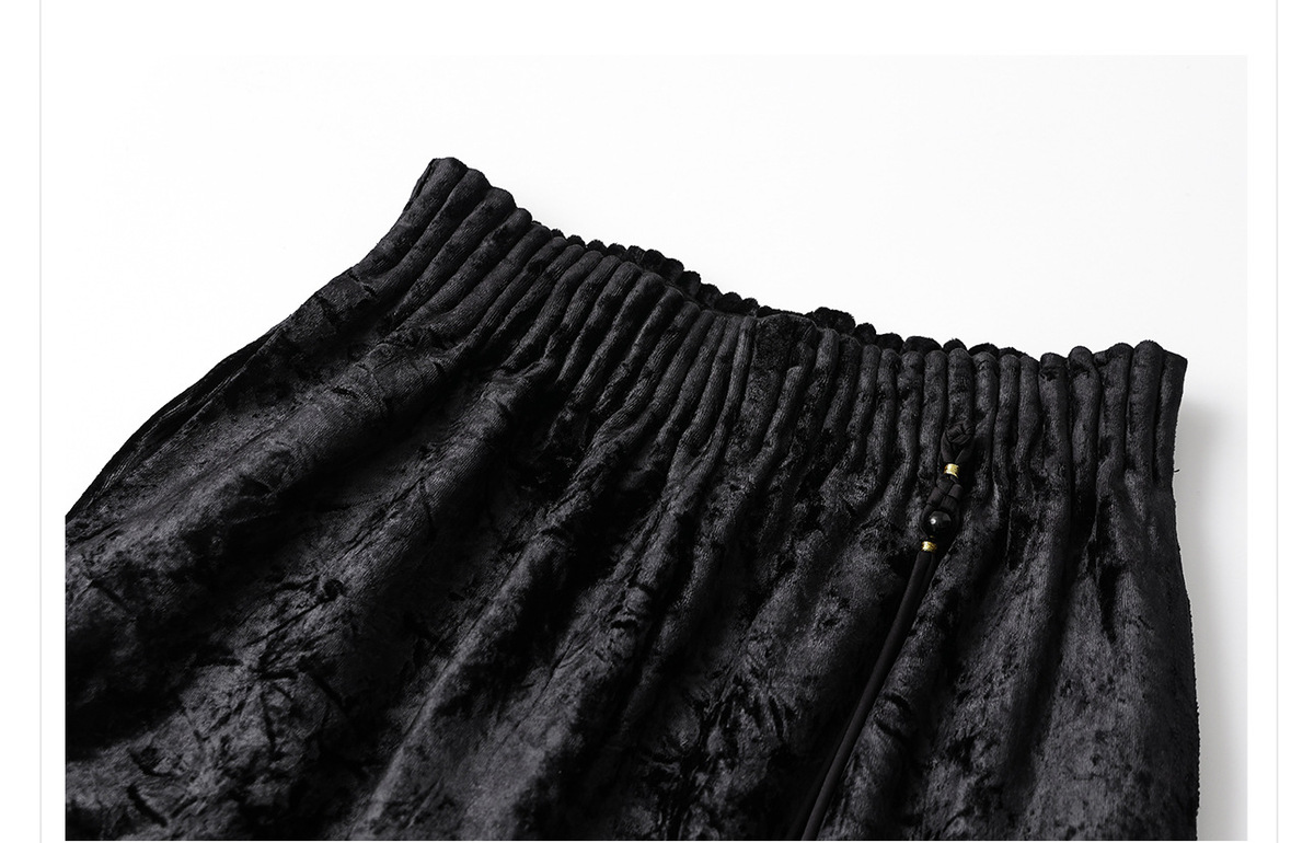 Quần dài nữ cạp cao ống rộng nhung tăm dáng suông thoải mái — Jade Black (Giao hàng ngay hôm nay), Jade Black (Giao hàng trong 7 ngày), Màu mơ sữa (cấp ngay trong ngày), Màu mơ sữa (giao hàng trong 7 ngày)