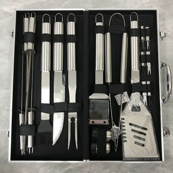 On the new stainless steel baking tool aluminum box suit baking tool combination fork shovel clip camping baking tool BBQ suit