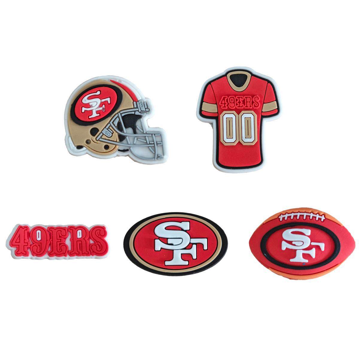 Cross-border hole shoes shoe buckle football San Francisco team PVC plastic shoes flower pvc cartoon cute cross-border hot sale
