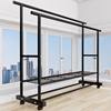 Rough and Thick Simple Clothes Hanger Floor-standing Vertical Household Bedroom Balcony Clothes Hanger Double Row Clothes Rod Mobile Clothes Hanger