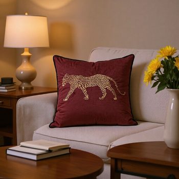 Retro American Hotel House Velvet Embroider Living Room Sofa Pillow Accessible Luxury Model Room Classy Velvet Waist Pillowcase