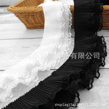 Accordion Crescent Double-Layer Lace Accessories Lace Clothing Material Pleated Flying Edge Pleated Skirt Edge Thick Wide Lace
