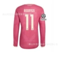2627 real madrid away long sleeve custom jersey #11 star + champions league armband