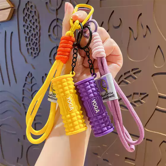 Creative Dopamine Fitness Keychain Foam Roller Pickleball Pendant Couple Bag Car Decoration Gift Wholesale
