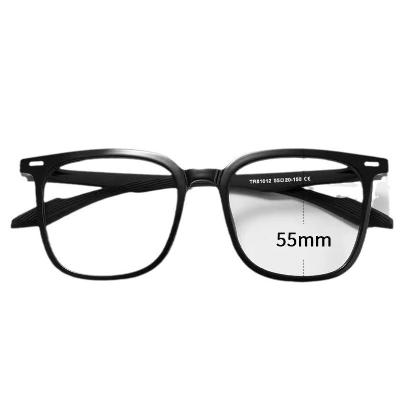 Black-Framed Myopia Glasses for Men with Big Faces Can Be Equipped with Prescription Widened Large-Frame Fat Faces and Fat People with Large-Size Eye-Frame Frames for Women
