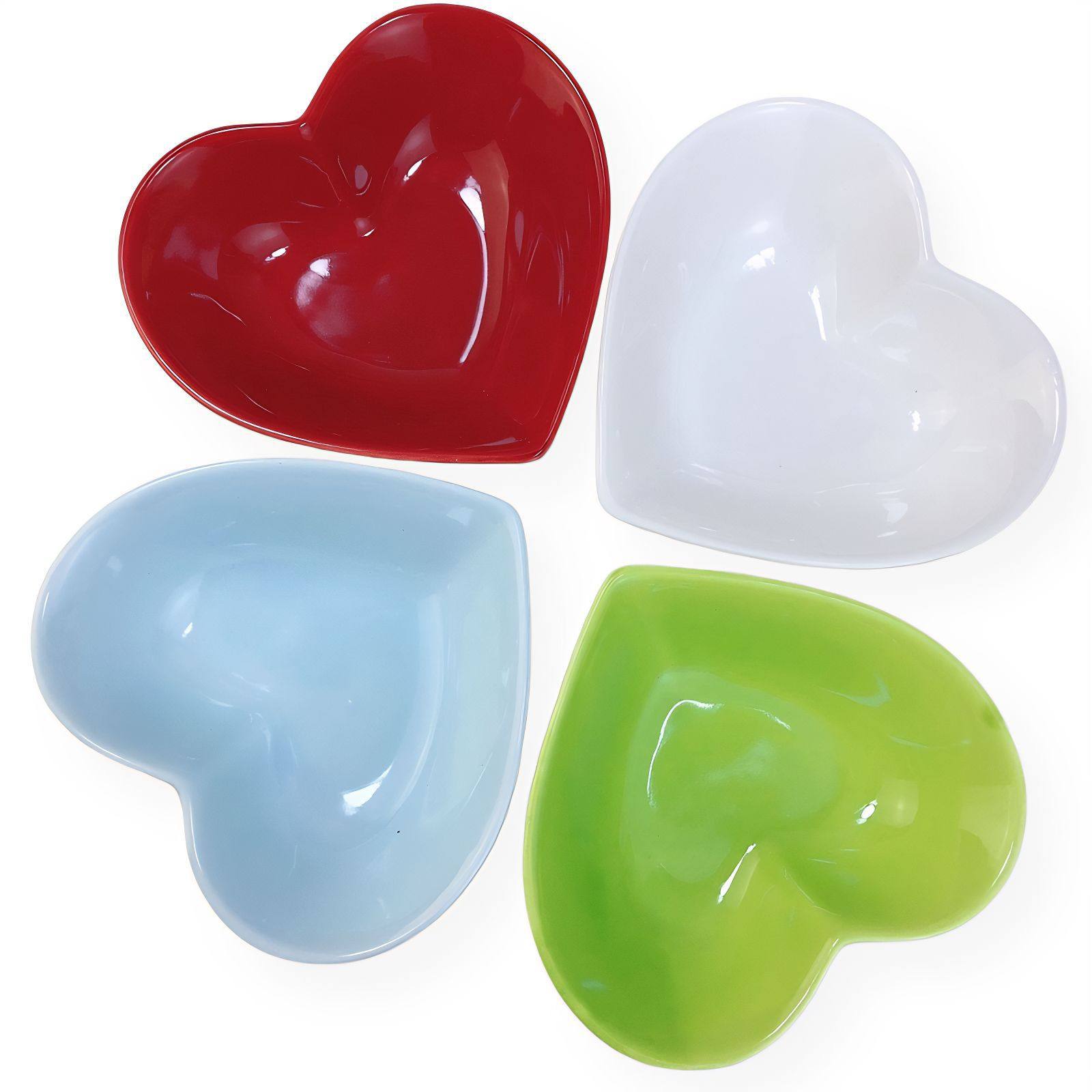 Innovative Irregular Bowl Ceramic Dibble Plate Peach Heart Dessert Baking Bowl Candy Color Love Bowl Household Snack Rice Bowl