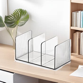 New Desktop Book Stand Desk Acrylic File Pen Holder Bookshelf Office Student Book Storage Storage