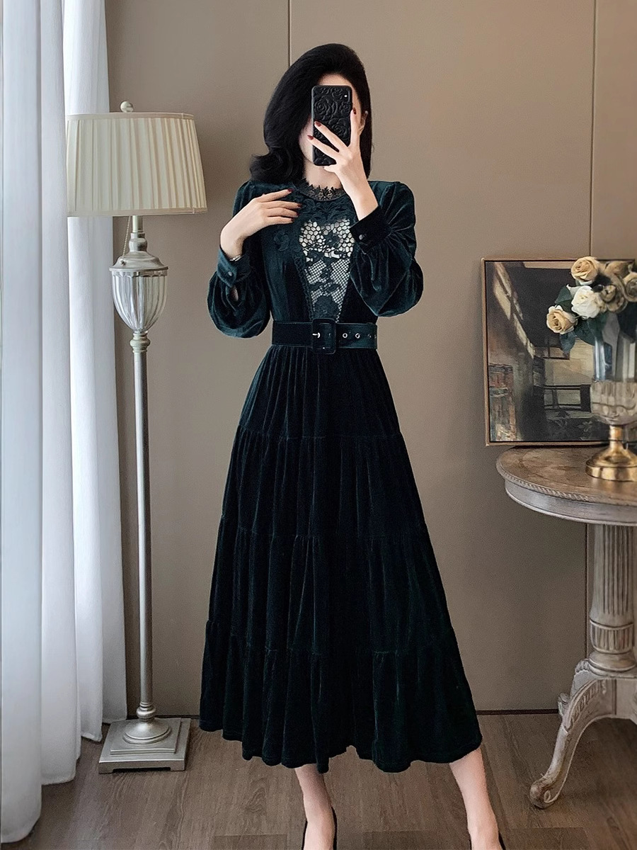 (Mới) Mã C0893 Giá 1390K: Váy Đầm Liền Thân Dáng Dài Nữ Dotdc Hàng Mùa Xuân Thu Đông Thêu Họa Tiết Hoa Dày Ấm Thời Trang Nữ Chất Liệu G04 Sản Phẩm Mới, (Miễn Phí Vận Chuyển Toàn Quốc).