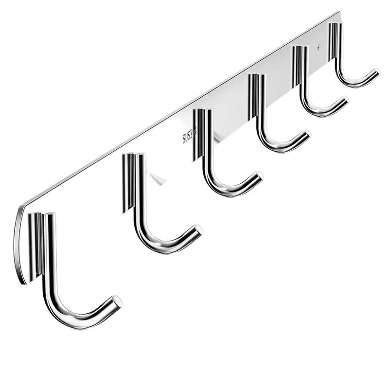 No-Drill 304 Stainless Steel Hooks, Adhesive Hooks for Kitchen and Bathroom Doors, Rear Hooks, Wall-Mounted Storage and Clothes Hangers