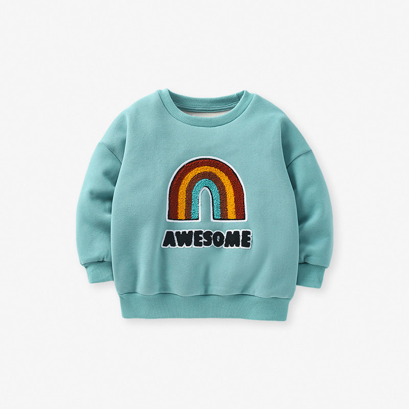 سويتشيرت أطفال طويل الأكمام بفليس، بولовер لطيف للخريف، قميص أطفال