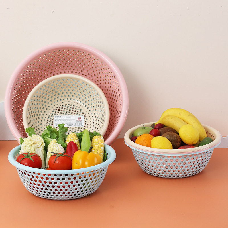Large Plastic Colander for Home Use, Vegetable Washing Basket, Fruit Strainer, Kitchen Thickened Fruit Basket