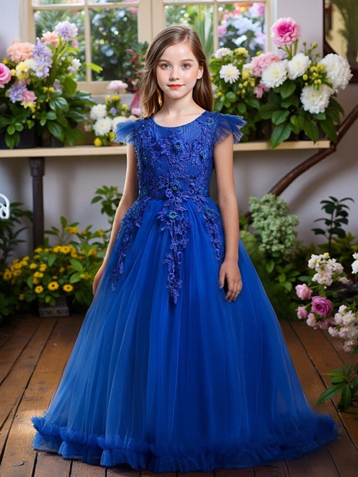 children's clothing, girls' new princess dress, medium and large children's long dress, summer children's piano performance clothing