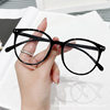 2025 New Round Frame Artistic Retro Myopia Glasses Frame Glasses Xiaohongshu Same Style Anti-Blue Light Flat Glasses