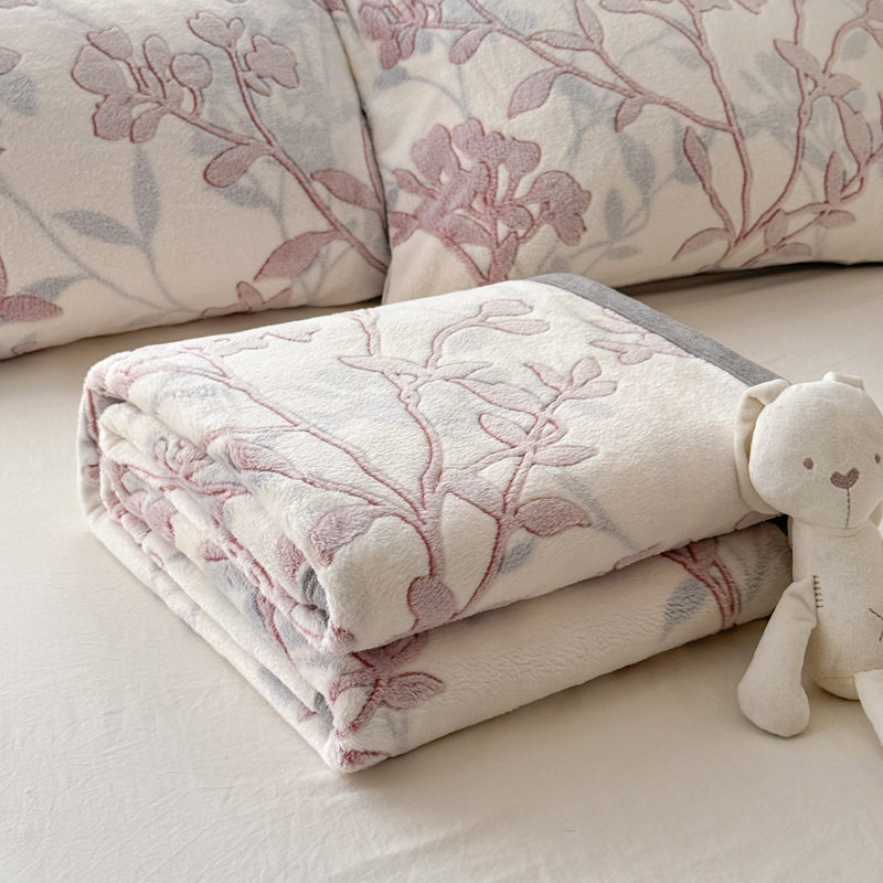 Winter Flannel Blanket Double-Sided Thickened Coral Velvet Blanket Milk Velvet Blanket Office Nap Blanket