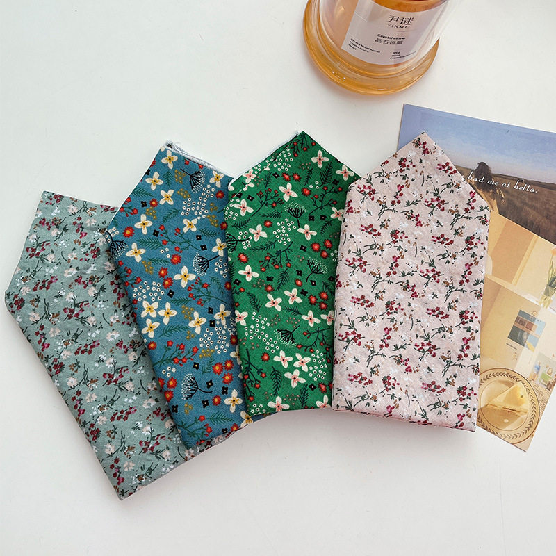 Spring and Summer Cotton Linen Small Square Scarf Women's Korean Fashion Autumn and Winter All-match Small Silk Scarf Tie Hair Tie Bag Scarf
