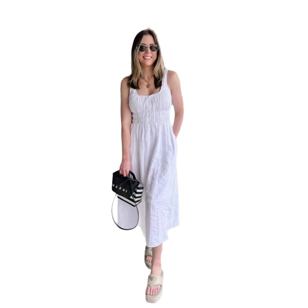 Summer Womens Solid Color Strapless Dress Elegant Design Comfortable Fabric Versatile Style Perfect for Casual