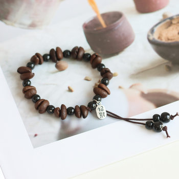 Manufacturer's Supply Coffee Bean Bracelet Wholesale Coffee-Flavored Artistic Jingdezhen Beaded Bracelet Unisex Versatile 515