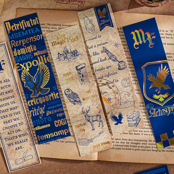 Paper Bookmark Magic File Retro Hot Stamping Book Clip to Reward Students Reading Book Page Mark Card Handbook 30 Sheets