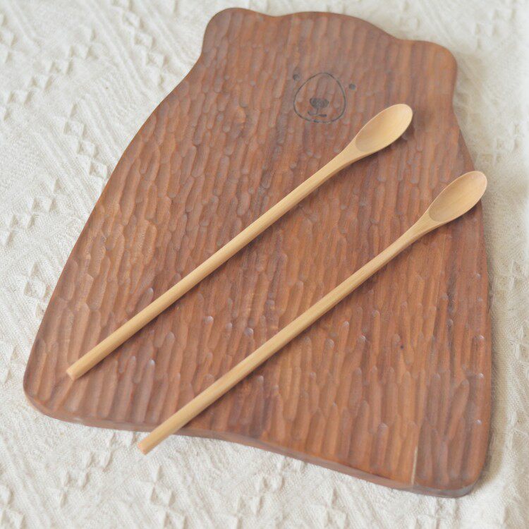 25cm Long Handle Wooden Spoon Honey Stirring Spoon Lotus Wood Thin Handle Spoon Long Wooden Spoon Can Be Printed with Logo