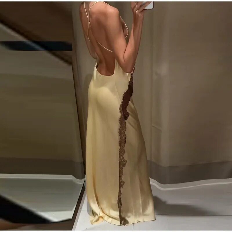 Womens Summer Dress Slim Fit Sexy Solid Color Backless Spaghetti Strap Casual or Evening Wear Wholesale