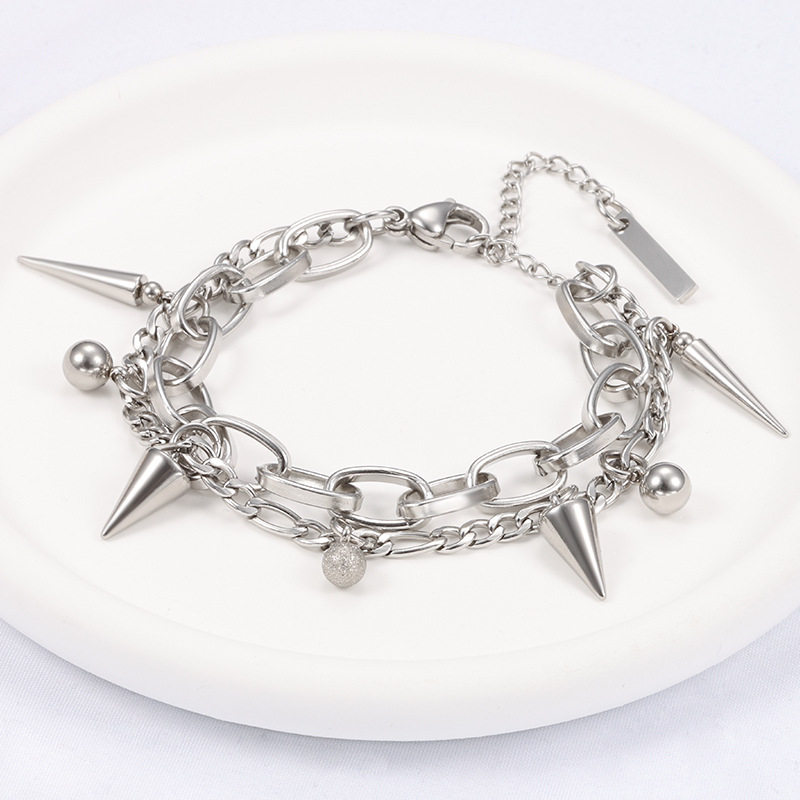 New stainless steel tapered pendant DIY jewelry accessories necklace bracelet hip hop fashion welding beads conical accessories