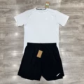 White t+black shorts