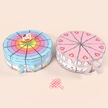 Cute Creative Triangular Cake Shape Ready-Made Birthday Party Kidsren's Day Gift Packaging Color Box 10 Pieces/Pack