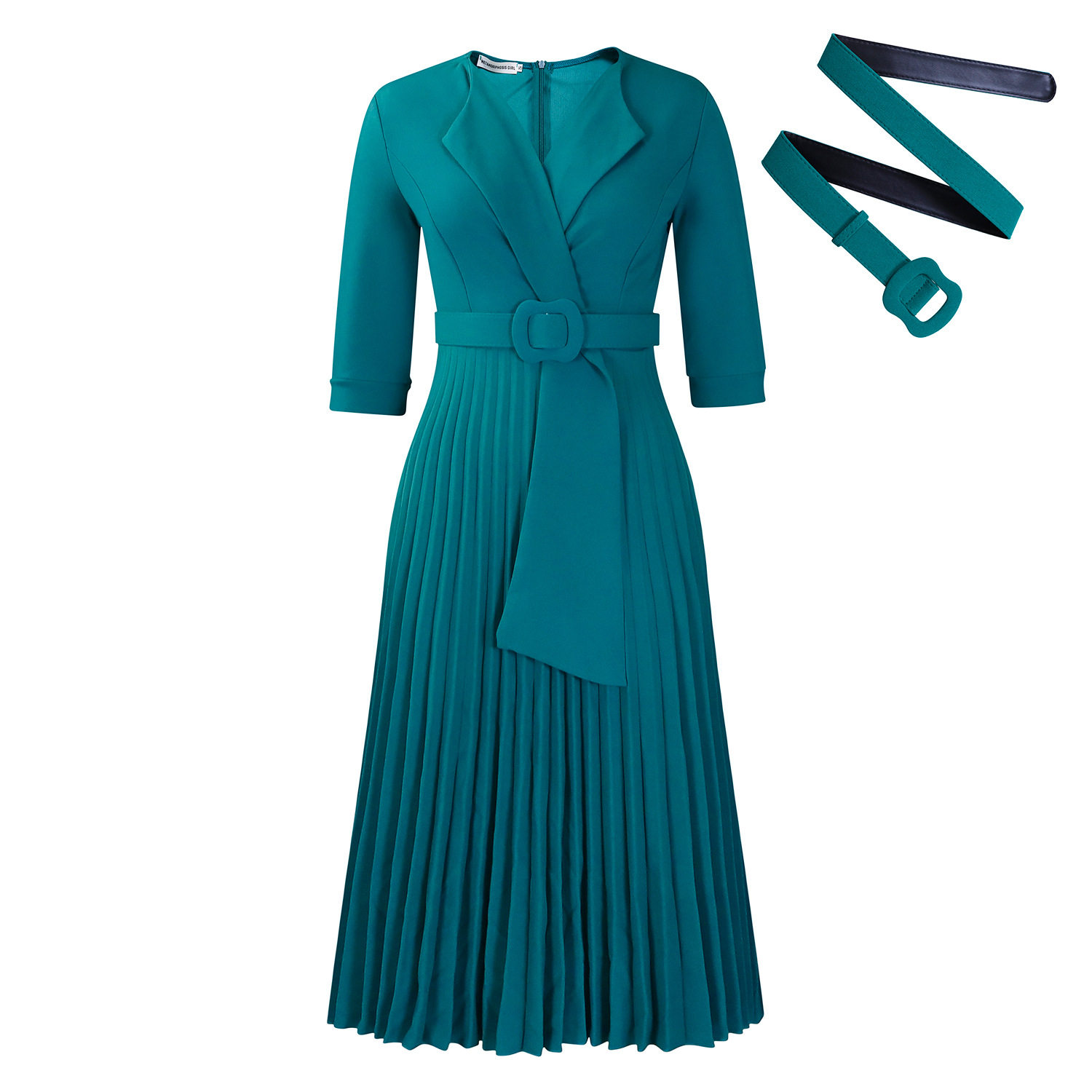 Plus Size African Dress Stylish Suit Collar Pleated Waist Design Fall Winter Collection Wholesale Available