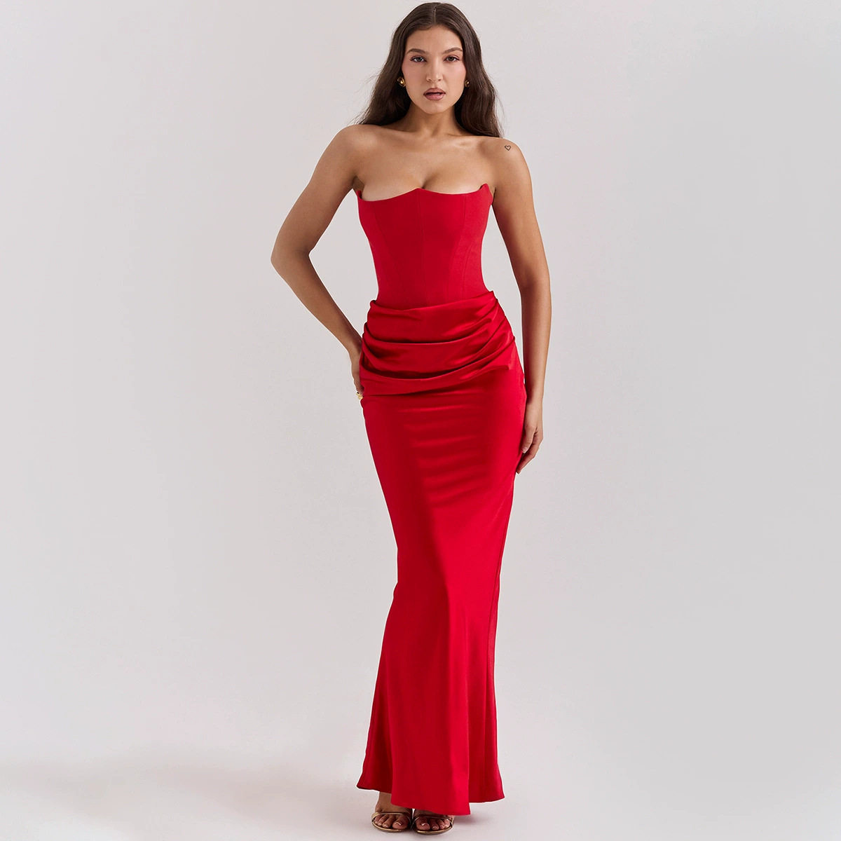 Elegant Backless Bodycon Evening Dress Strapless Fashionable Autumn Winter Style Perfect for Parties and Special