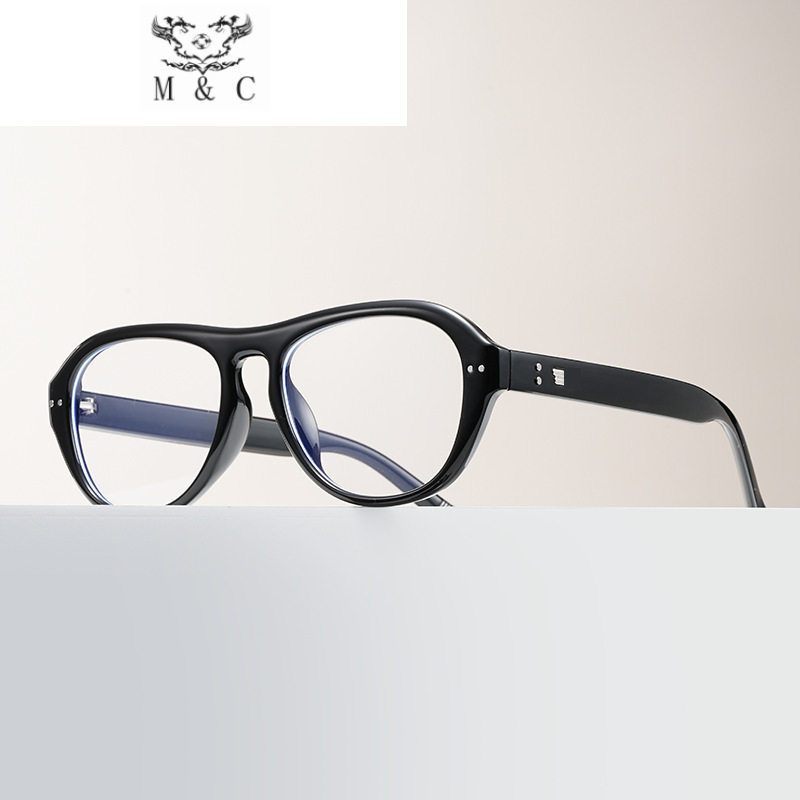 2025 New Gm Ultra-Light Tr Glasses Frame for Women, Versatile Flat Glasses, Early Eight Plain-Faced Round Face Anti-Blue Light Glasses