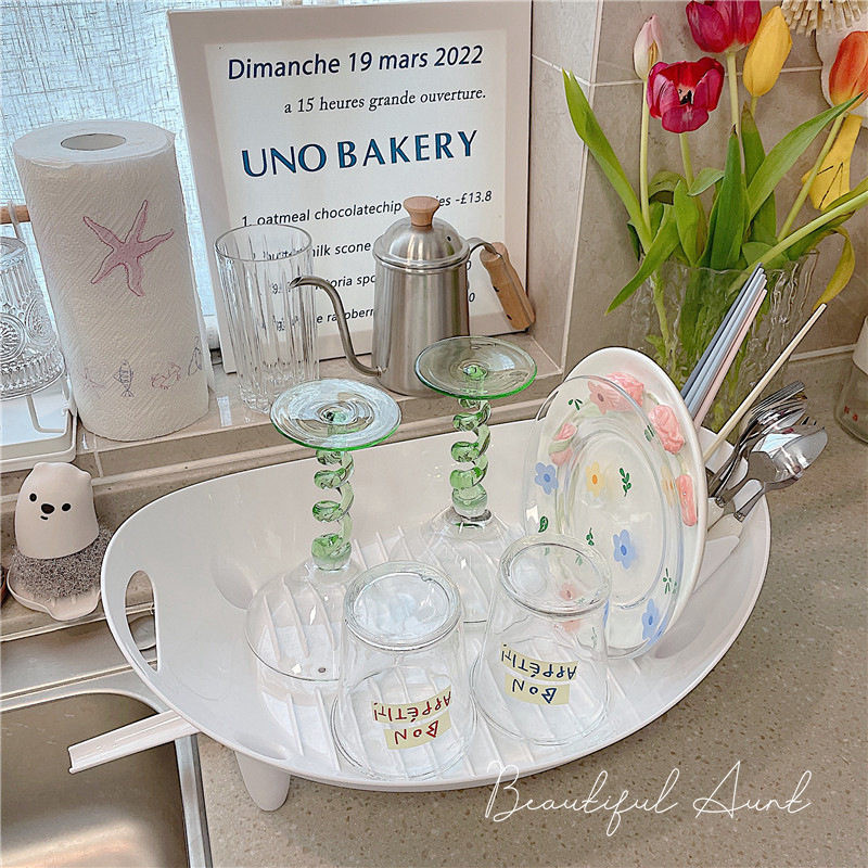 Household Drying Dish Rack Cupboard Plastic Chopsticks Storage Rack Storage Box Kitchen Tableware Dishes Storage Rack