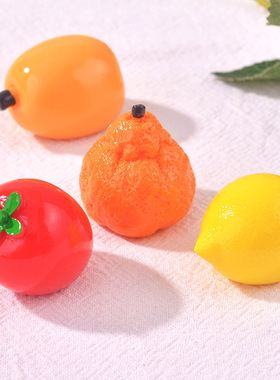 微景观手工造景小饰品桌面水果装饰摆件创意仿真实物橘子柠檬7款