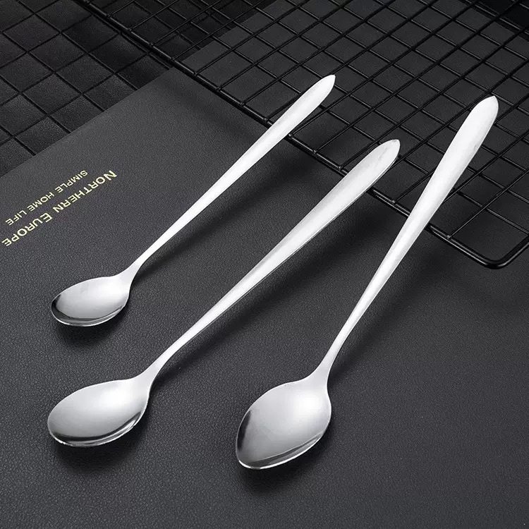 Stainless Steel Tableware, Light-Handled Spoons, Household Eating Spoons, Long-Handled Spoons, Hotel Ice Spoons, Manufacturer Wholesale