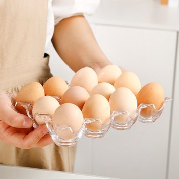 Acrylic Transparent 12-Compartment Egg Tray Kitchen Simple Household Separated Chicken and Duck Egg Food Storage Box Quail Eggs