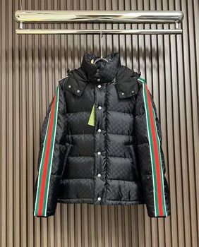 Down Jacket Cross-Border g Brand Correct Version Fashion Double g Color-Blocking Patchwork Webbing Full Logo Jacket Versatile